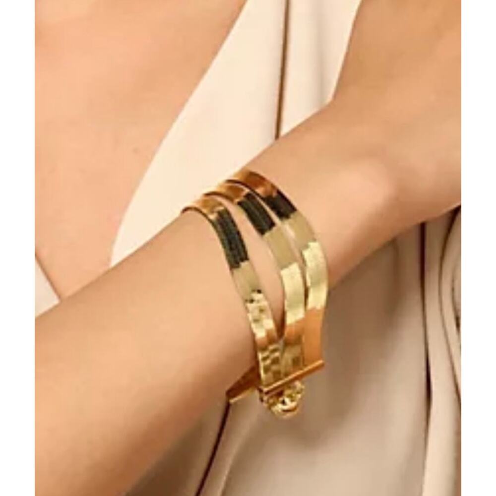 David Markstein Bronze 3-Row Flexible Herringbone Bracelet - Picture 3 of 7